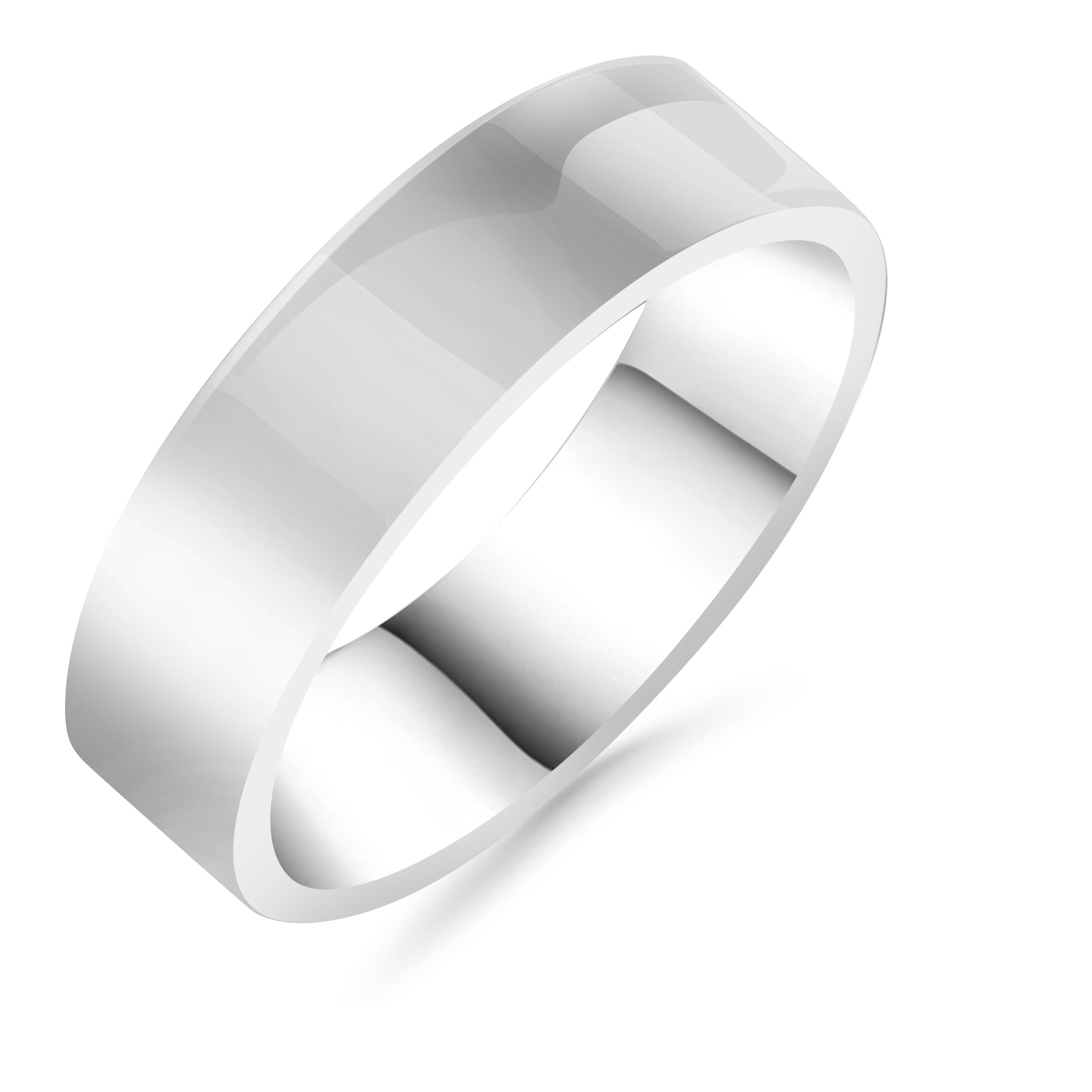 Silván Kihlasormus 6mm flakka, 14K valkokultaa