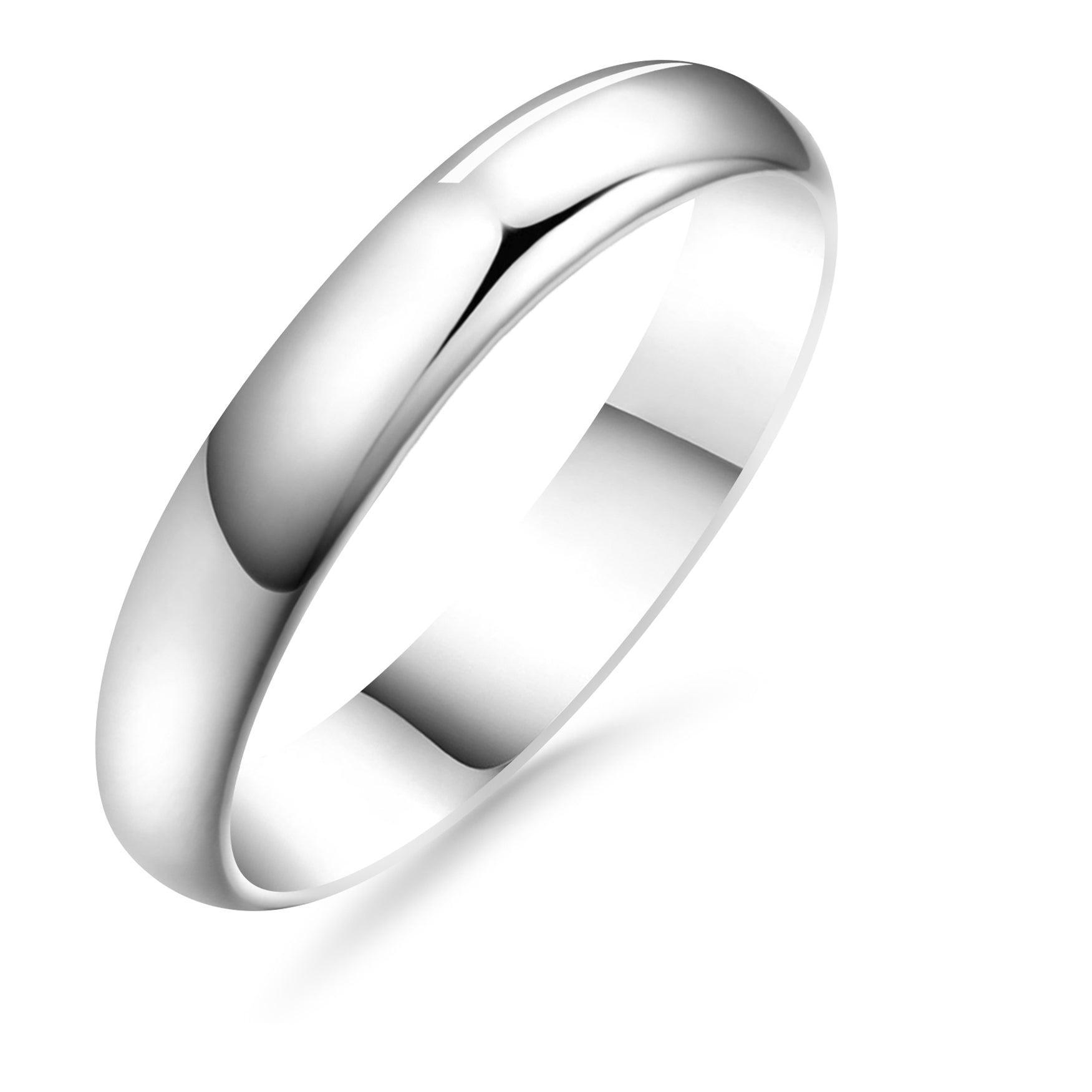 Silván Kihlasormus 4mm puolipyöreä, 14K valkokultaa
