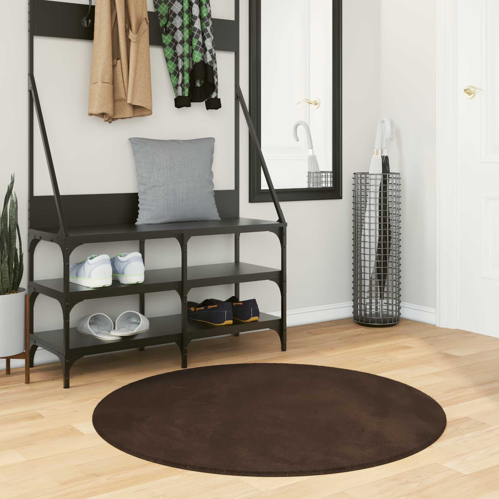 vidaXL Matto HUARTE Ruskea Ø 100 CM