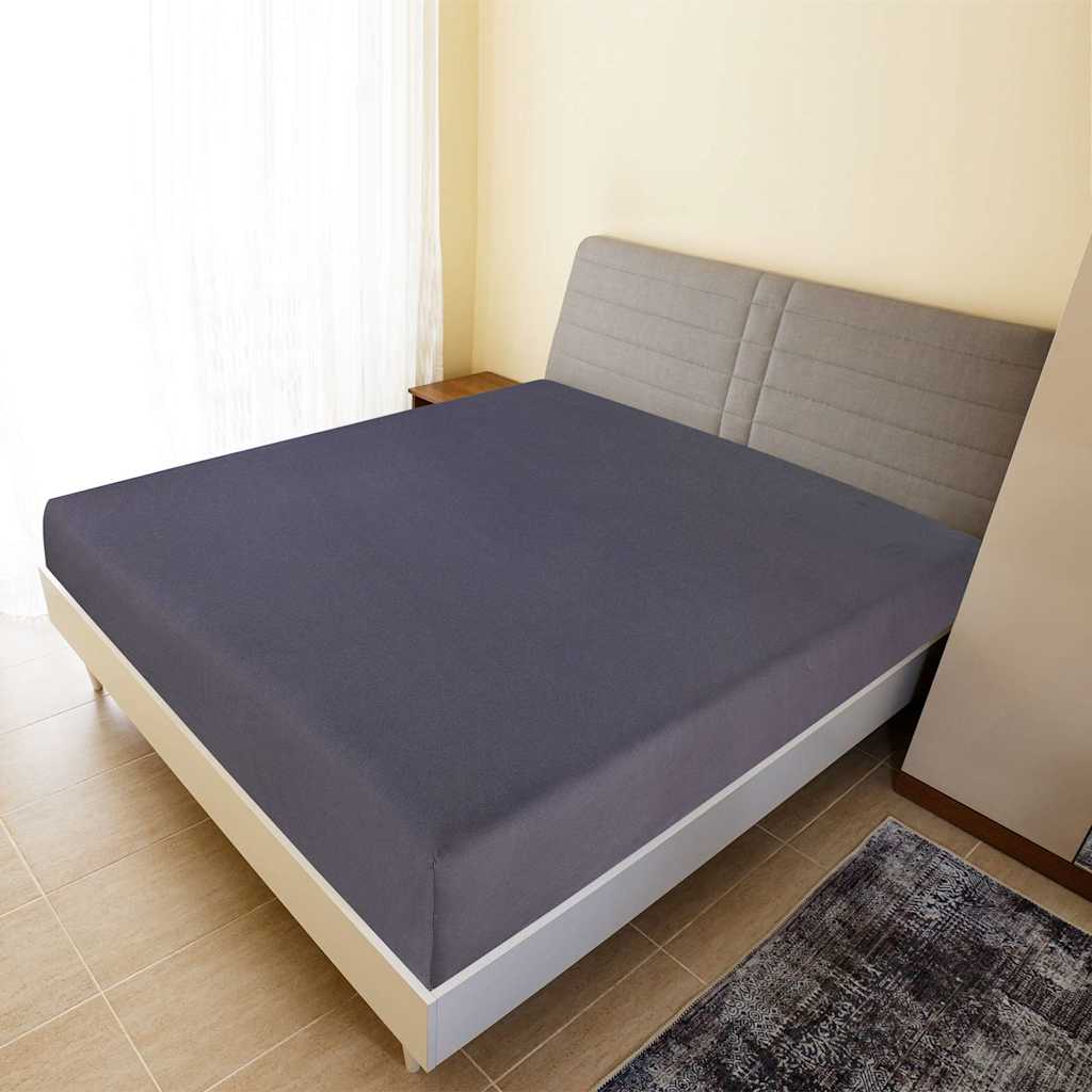 vidaXL Muotoon ommellut lakanat antrasiitti 140x200 cm