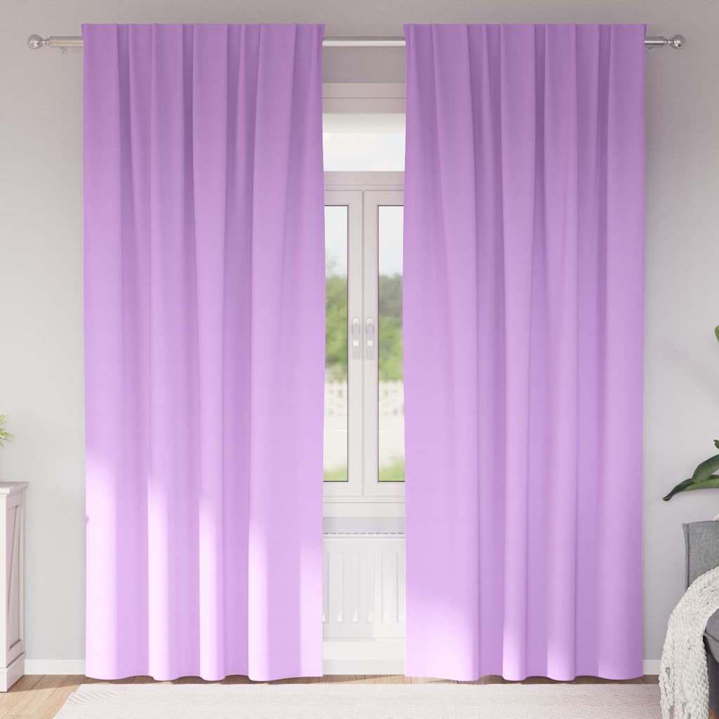vidaXL Pimentävä verho renkailla 2 kpl Violetti 225 x 140 cm