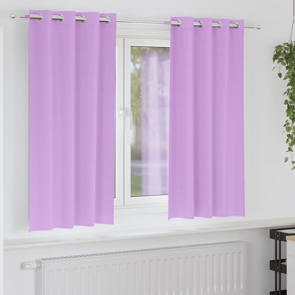 vidaXL Pimentävä verho renkailla 2 kpl Violetti 175 x 140 cm