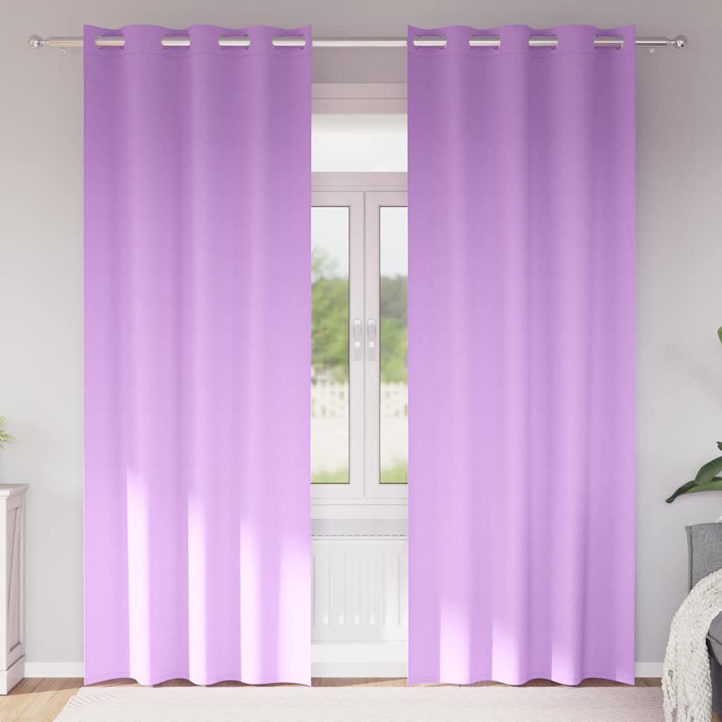 vidaXL Pimentävä verho renkailla 2 kpl Violetti 245 x 140 cm