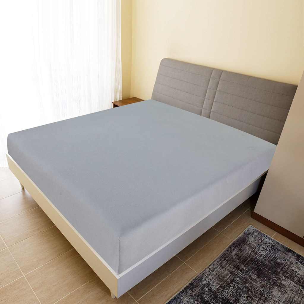 vidaXL Muotoon ommellut lakanat harmaa 180x200 cm